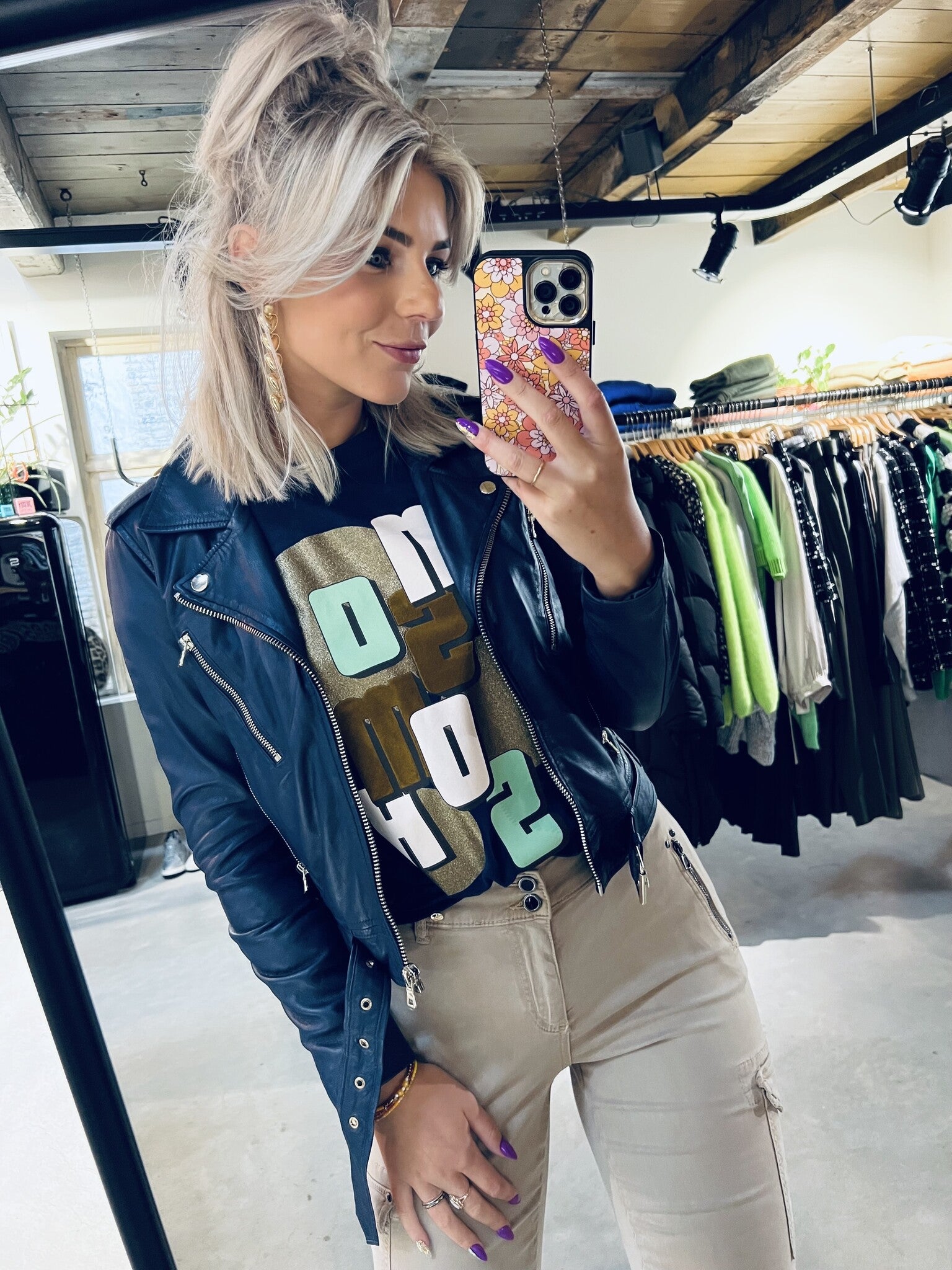 Moss Jacket Leather - Marine Blue