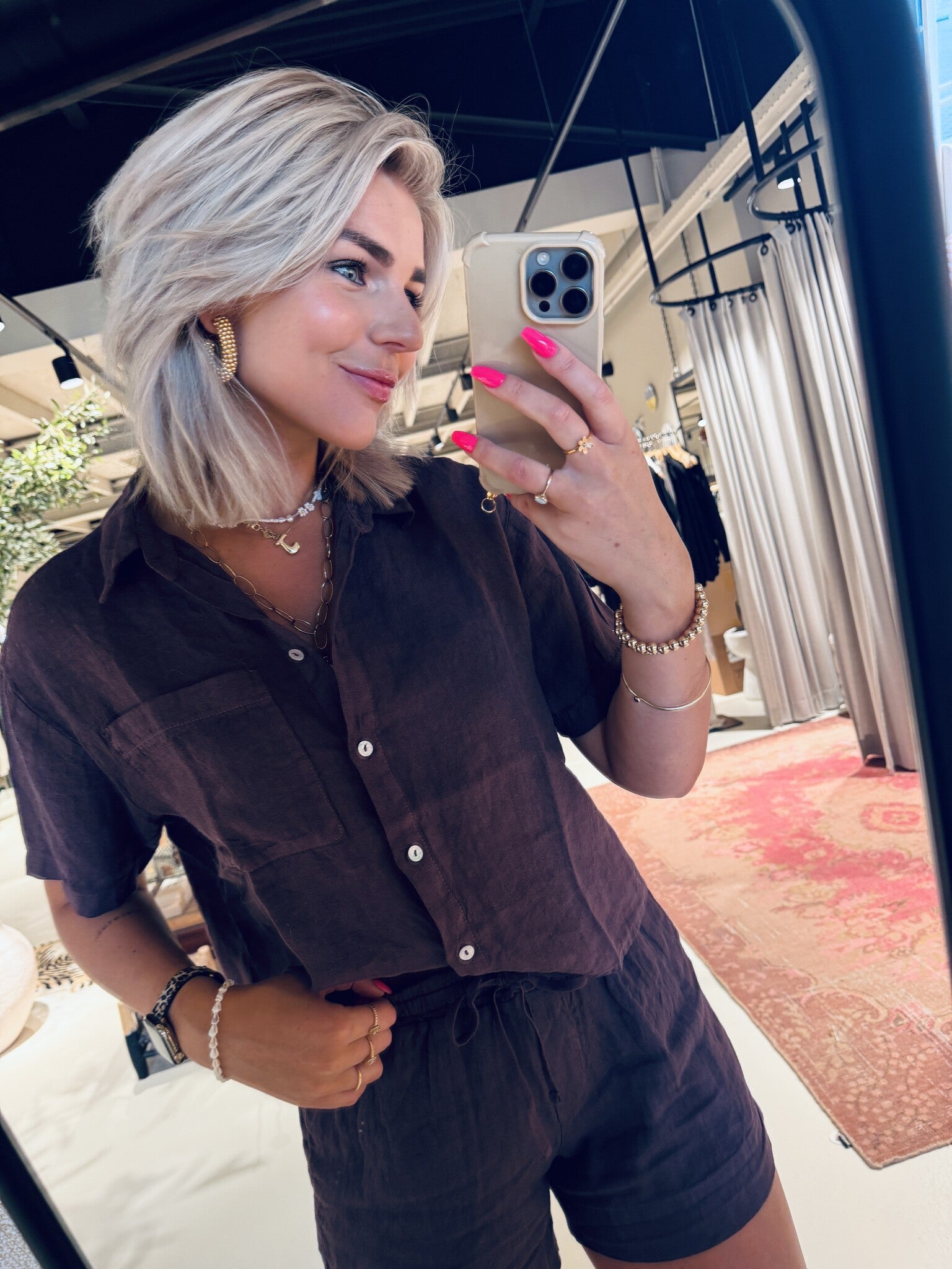 Mara linen blouse - Plum