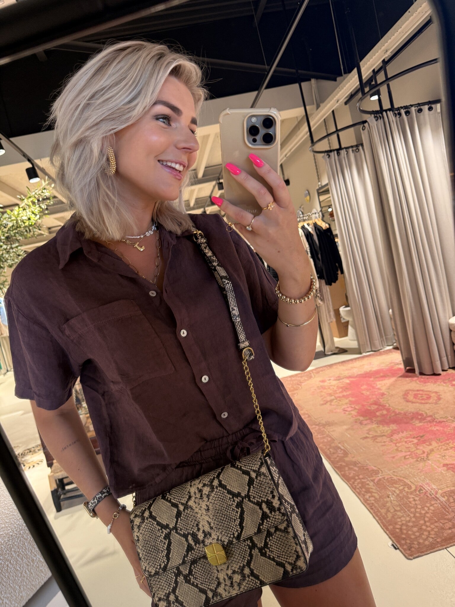 Mara linen blouse - Plum