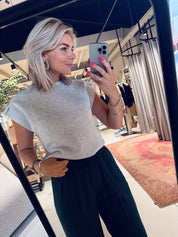 Mason pleats top - Light grey melee