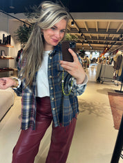 Cut Off Patchwork Check Shirt
