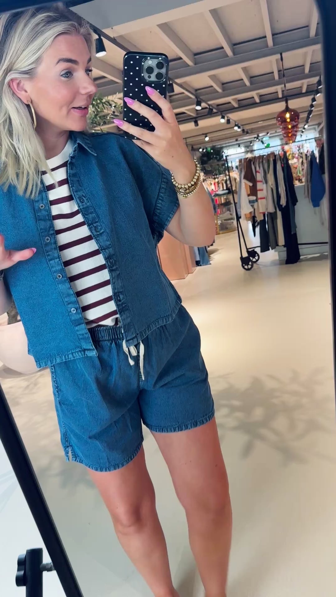Pixie short denim blouse