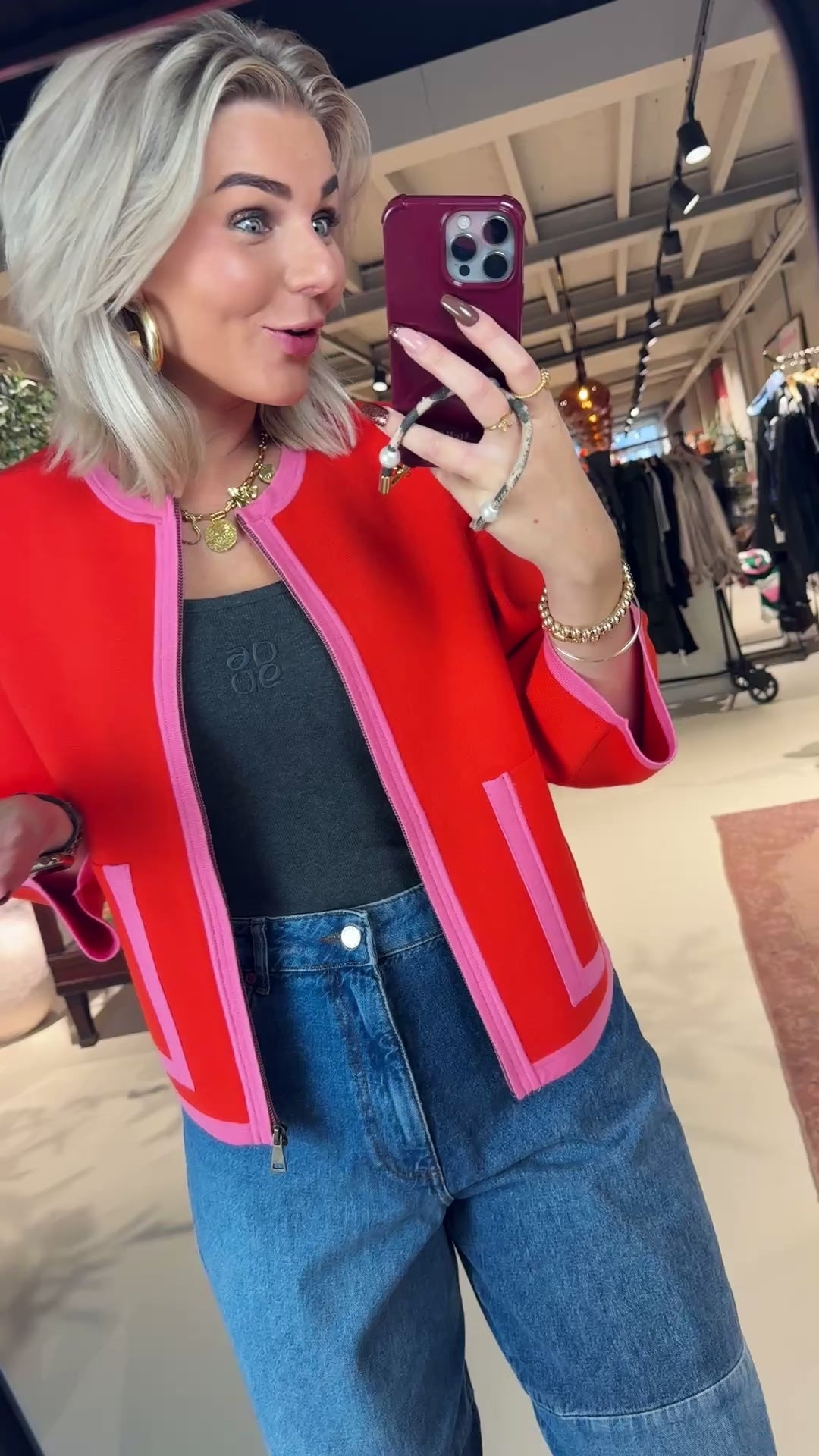 Jani cardigan with contrast