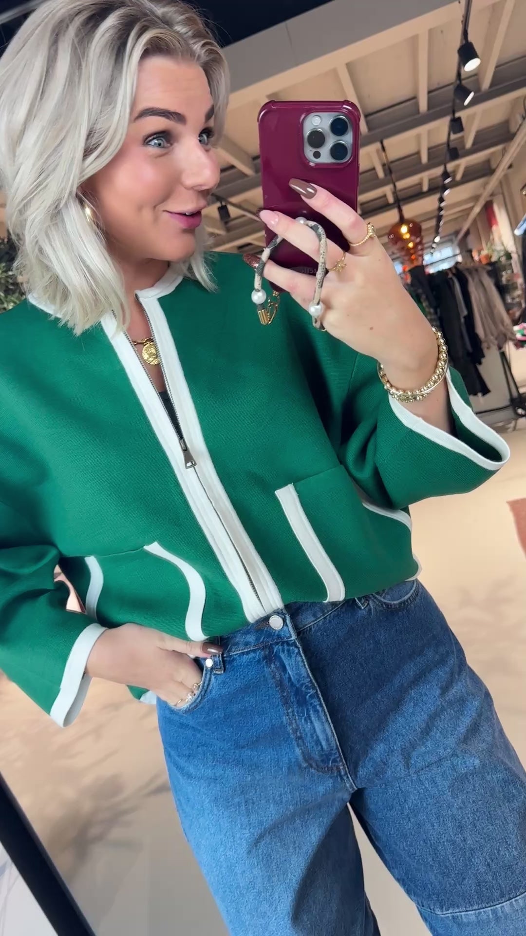 Jani cardigan with contrast