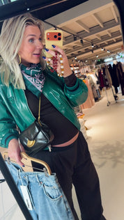 Dalyn Faux Crackle Leather Bomber