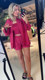 Riven striped shorts