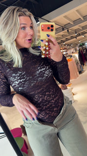 Irony Lace Turtle Neck Top