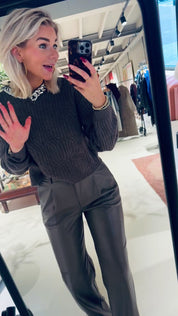 Odean V-neck chain sweater