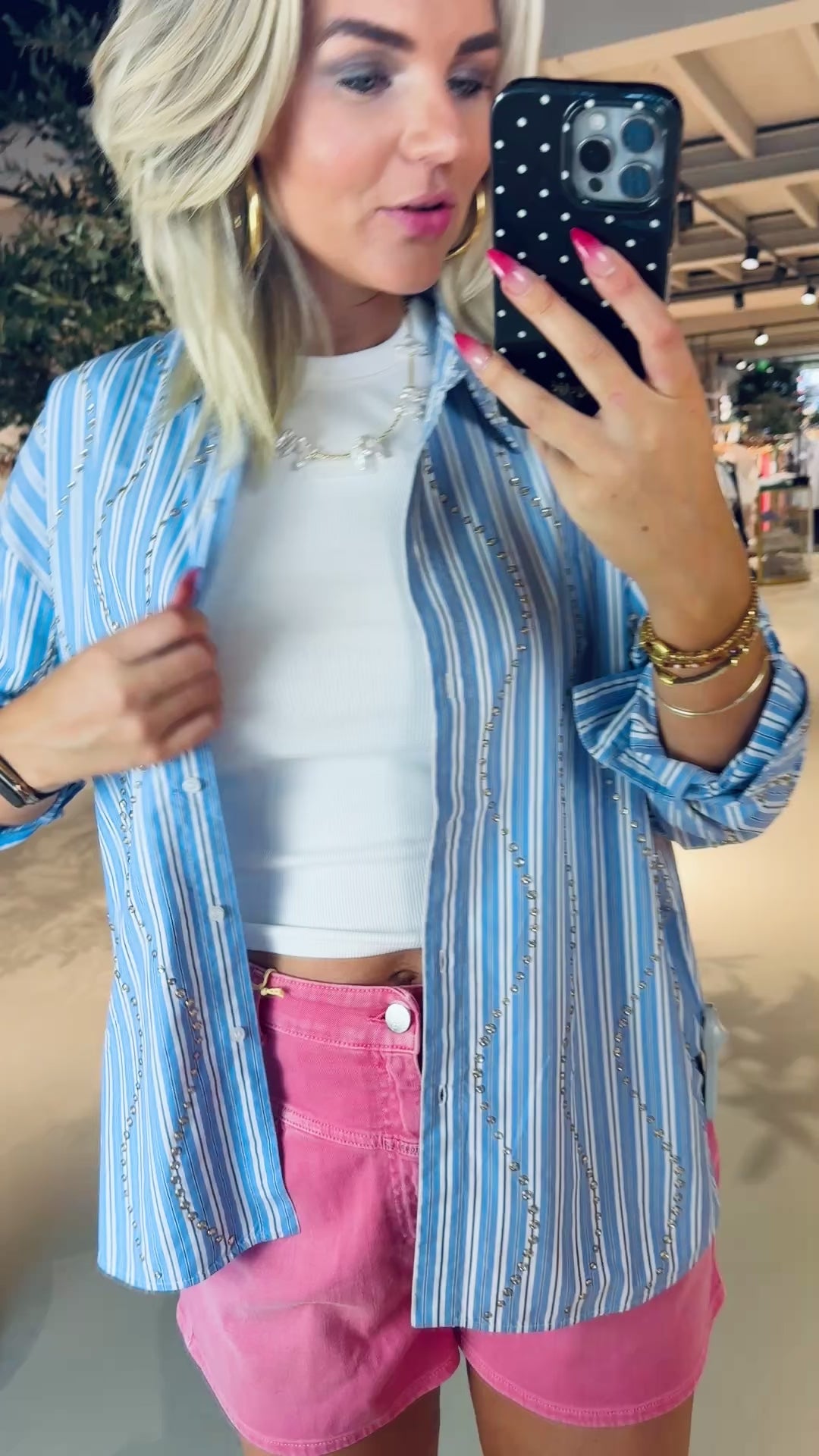 Jehlani Studded Oversize Shirt