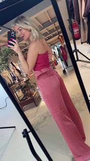 Bliss striped smocked bustier