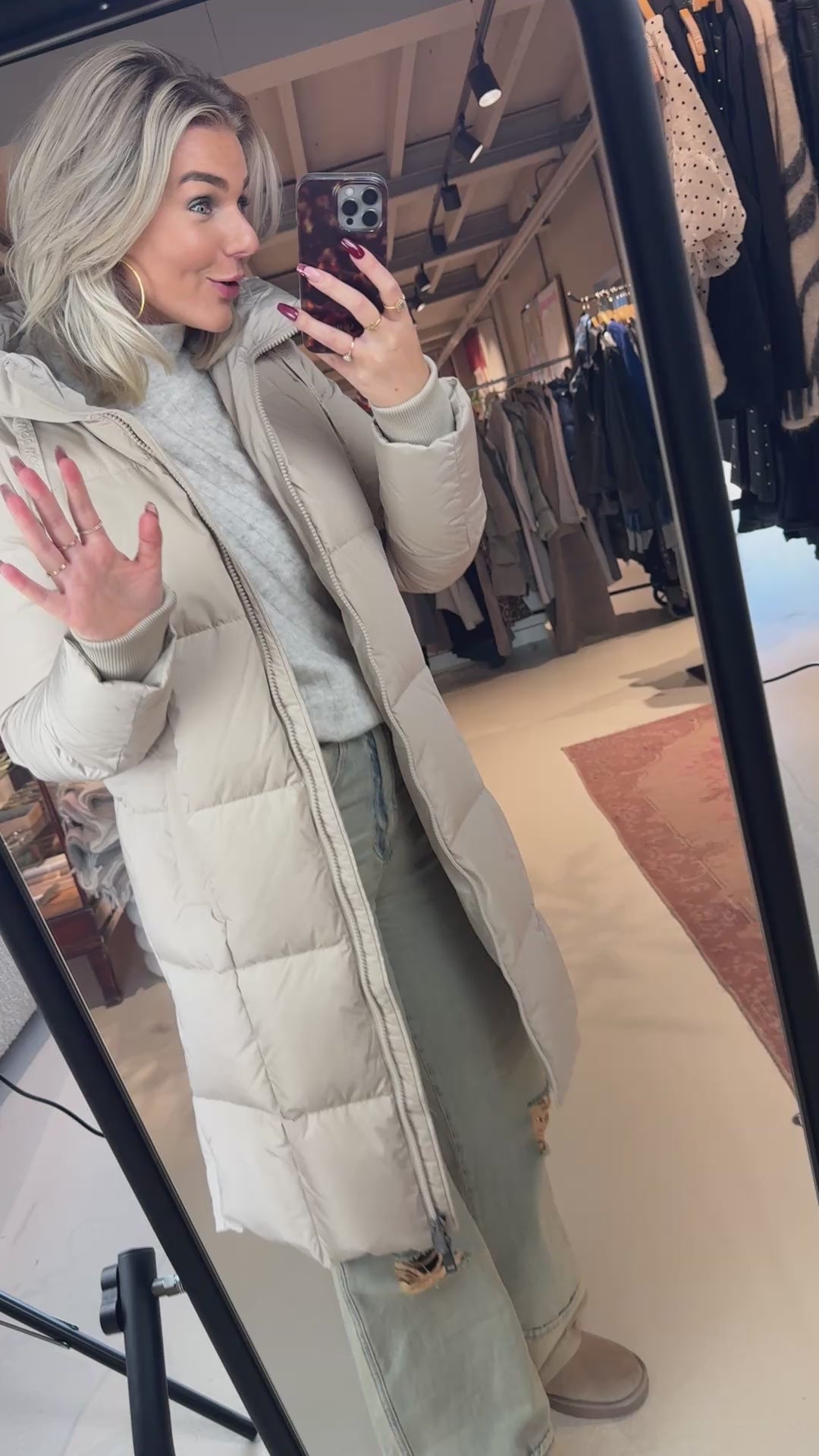 MMNova Square Down Coat - Feather Grey