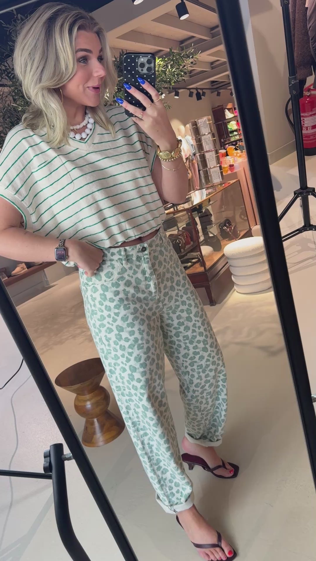 Tyler slub stripe top