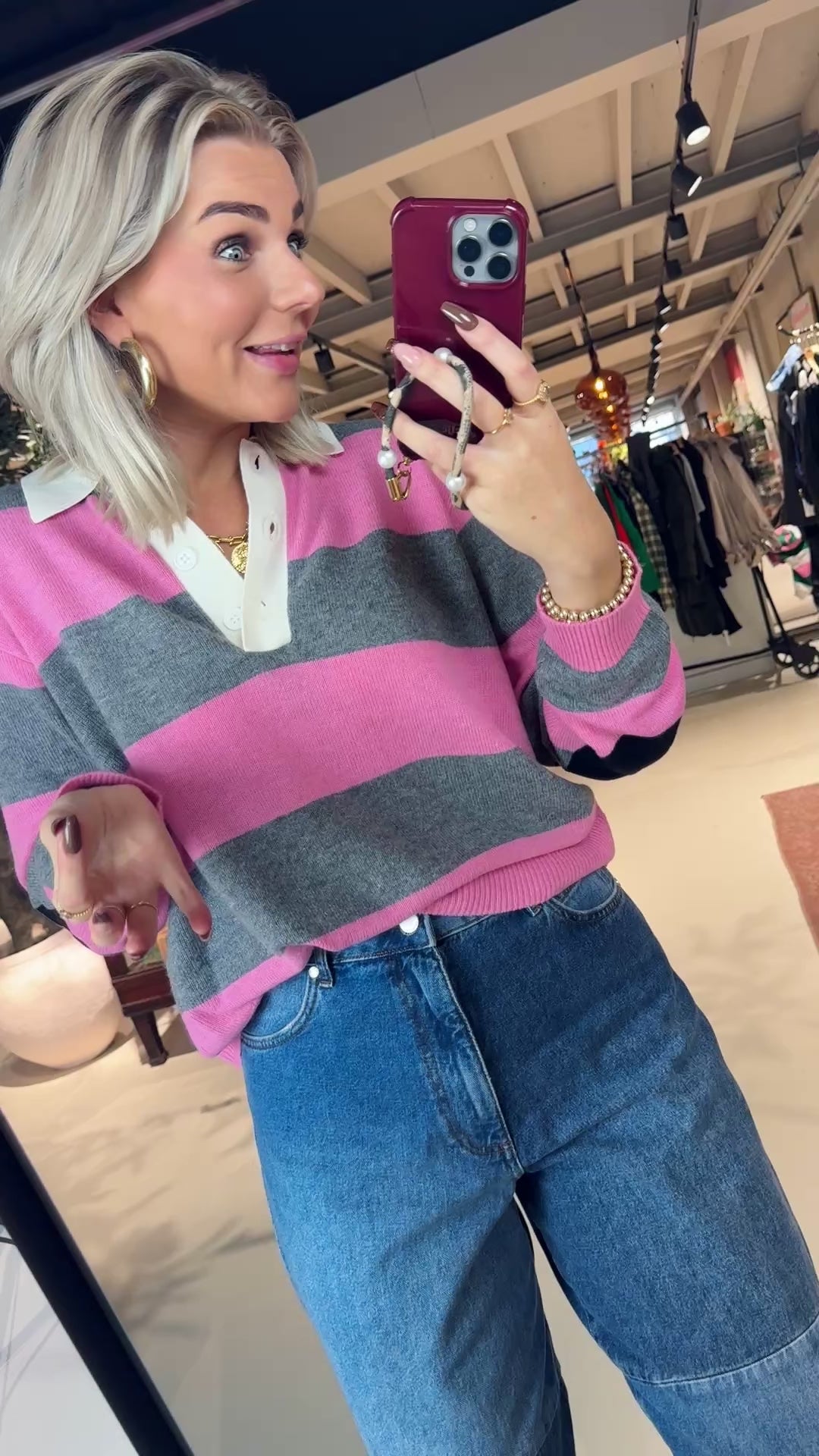 Jarn striped knit polo