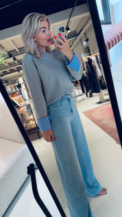 DaniellaCC Cuff Sweat - Grey Melange