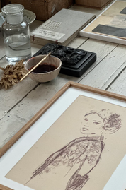 Flowers in my hair 30cm x 40cm