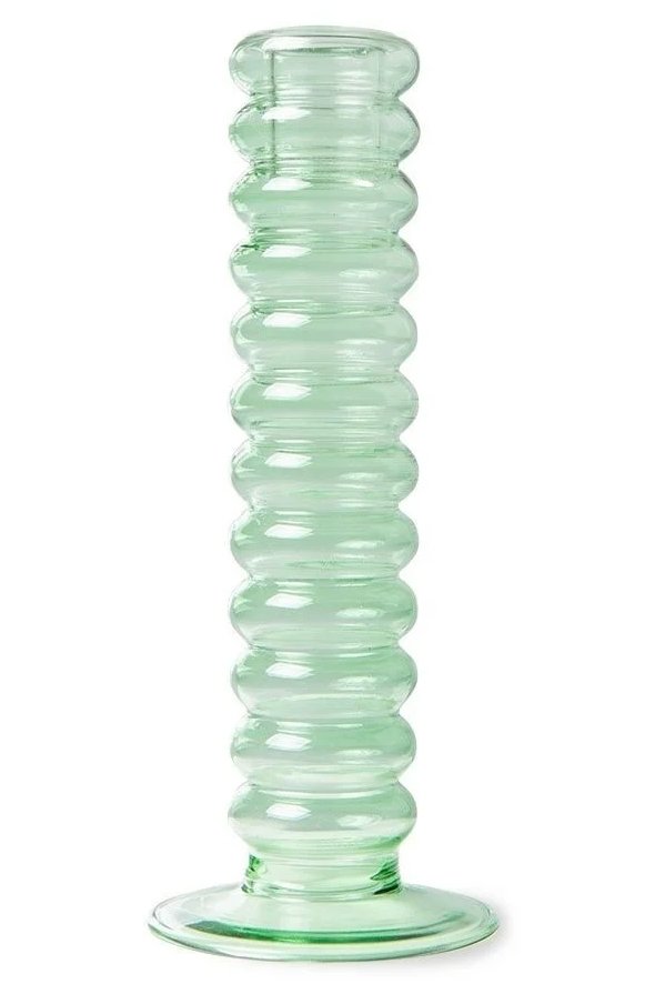 Candle holder glass  L - Mint green