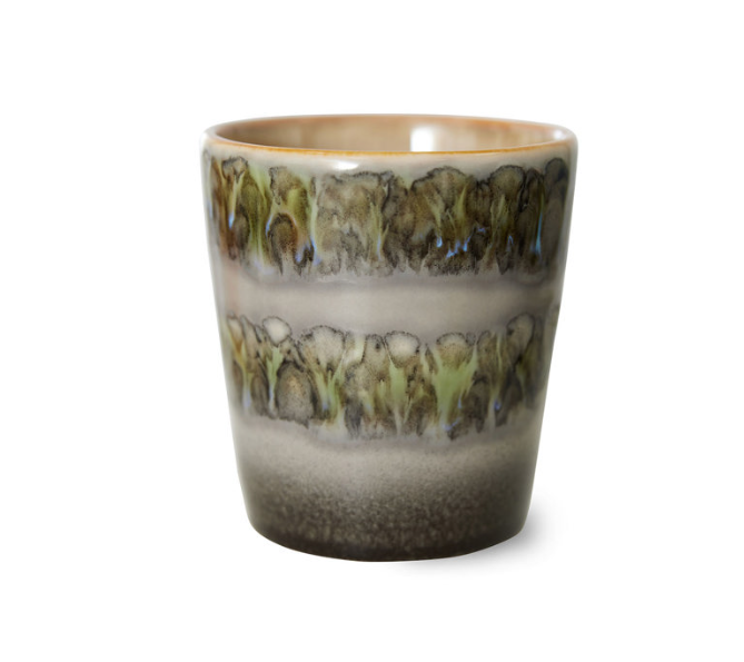 ACE7214 70er Jahre Keramik: Kaffeetasse, Farn