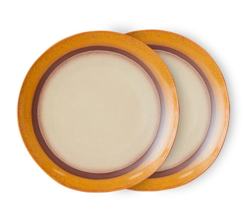 KST0061 70s ceramics: dinner plates coconut (set of 2)