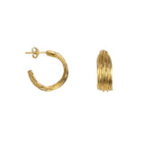 E2431 Hammered Multiple Hoop Large - Vergoldet